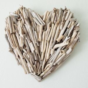 Handmade Lake Michigan Driftwood Heart 10 inches